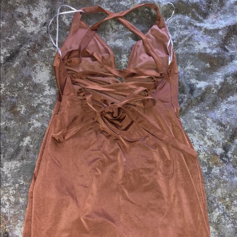 Brown mini dress
